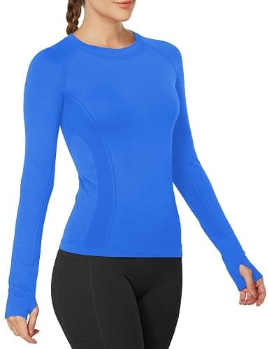 MathCat Workout Shirts for Women Long Sleeve, Workout Tops for Women, Quick Dry Gym Athletic Tops,Seamless Yoga Shirts - Image 1