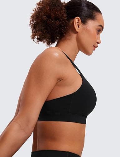 CRZ YOGA Naked Feeling Strappy Padded Sports Bras for Women - Fitness Workout Top Criss Cross Back Yoga Cami thumbnail 5