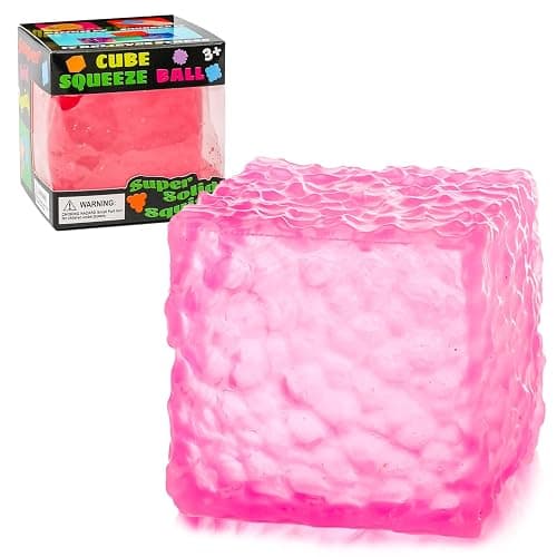 Stress Cubes, Squishy Stress Novelty Water Cube for Kids Adults, Squishy Slow Rising Fidget Cube Sensory Toys for Anxiety Stress Relief, Unique Desk Ice Squeeze Stress Ball Cubes.(Pink) - Image 1