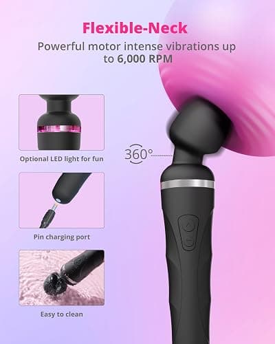 LOVENSE Domi 2 Wand Massager Clitoral Vibrators, Intense Vibrator Black Adult Sex Toys&Games for Women Men Powerful Massage with Dual Rotating Head, Remote Control Vibrator for Couple Play thumbnail 4
