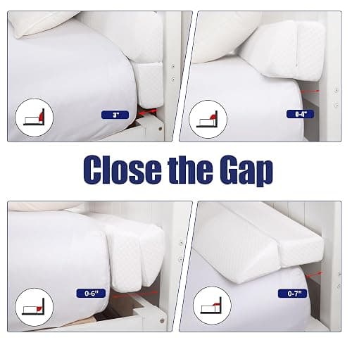 HOMBYS Wedge Pillow Headboard for Bed Gap,Foldable Bed Wedge Gap Filler Twin Size,Matterss Gap Filler,Multi Functional Bed Crack Pillow, Fill The Gap (0-7") Between Your Headboard and Mattress,White thumbnail 3