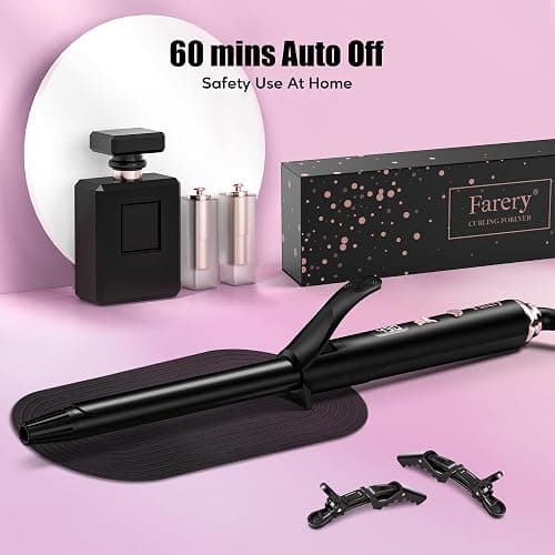 Farery Long Barrel Curling Iron 3/4 Inch, Extra Long Curling Iron for Tight Curls, Ceramic Curling Wand Infused Argan Oil & Keratin, Long Lasting, 11 Adjustable Temp, Include Clips & Silicone Pad thumbnail 6
