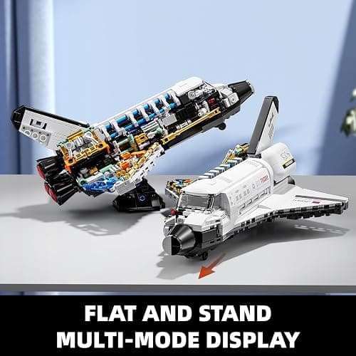 TYCOLE Space Shuttle Building Block Set -Spaceship Building Toy with Stretchable Satellite, Translucent Design Collection for Home Office Decor, Christmas Birthday Gift for Adults & Boys 8-12 (536PCS) thumbnail 7