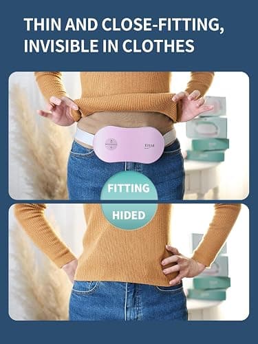Slimpal Menstrual Heating Pad for Cramps, Portable Cordless Heating Pad for Period Pain Relief, Electric Wearable Heat Belt, Up to 8 Hours Constant Working, Gifts for Women Girl, Purple thumbnail 8
