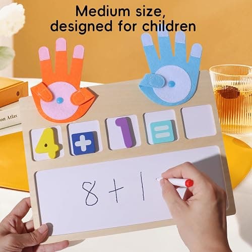 Montessori Math Board Toy - Double-Sided Finger Counting & Number Tracing Board Number Blocks, Wooden Math Manipulatives for Kids Ages 3-6, Preschool Classroom Homeschool Educational Games thumbnail 4