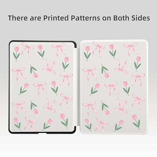 BlHMCASE Cute Pink Bow Flower for All-New 7"/6.8" Kindle Paperwhite(12th/11th Generation-2024/2021), Leather Cover Case with Auto Wake/Sleep for Kindle Paperwhite 2024 thumbnail 6