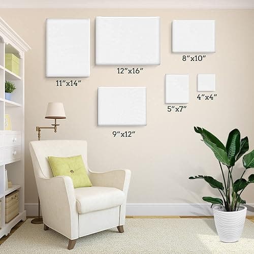 30 Pack Canvases for Painting with 4x4“, 5x7”, 8x10“, 9x12”, 11x14“, 12x16”, Painting Canvas for Oil & Acrylic Paint thumbnail 2