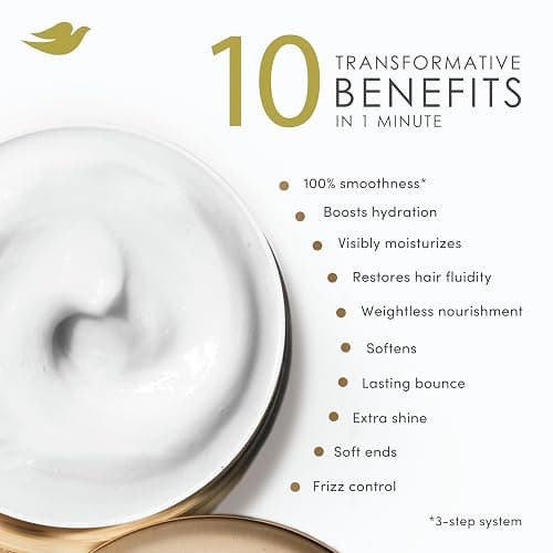 Dove Hyaluronic + Moisture Mask for Dry Hair with Hyaluronic Serum 9.2oz | For dry and frizz-prone hair, Helps hydrate & moisturize, softens hair for 100% smoothness, regenerates hair strength thumbnail 4