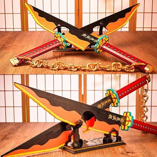 Kravkind 1478pcs, 82inch for Demon Slayer Sword Building Block Model, Samurai Sword Set with Scabbard and Stand, Best Gift for Anime Fans (Tengen Uzui Sword) - Tengen Uzui Sword thumbnail 4