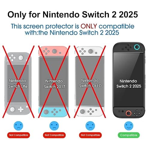 amFilm Auto-Alignment OneTouch for Nintendo Switch 2 Screen Protector [7.9''] 2025 Tempered Glass, Accessories, 30 seconds Installation, Bubble Free, Anti-Scratch, Touch Sensitive, Ultra-Clear [2Pack] thumbnail 2