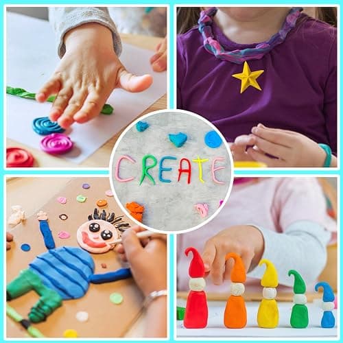 ESSENSON Air Dry Clay - 80 Colors Modeling Magic Clay, Best Gift for Boys & Girls Age 3-12 Year Old, DIY Molding Kids, with Sculpting Tools, Decoration Accessories, Kids Art Crafts thumbnail 6