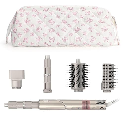 Shark Flex Style Travel Case for Dyson Hair Dryer Airwrap, Quilted Hair Tools Travel Bag Organizer Accessories Holder, Curling Iron Carrying Case for Shark Dyson Revlon (Bow) - Image 1