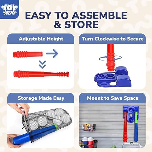 TOY Life Tball Set for Kids 3-5 5-8 Tball for Kids 5-8 Tee Bat Toddler Baseball Tee Balls Set Bat Baseball Kid T Ball Stand for Kid 3-5 T Ball Bat Outdoor Outside Door Toys thumbnail 5