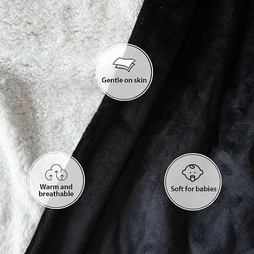 Haltune Water Proof and Stain Proof Blanket for Intimate Moment, Black Waterproof Blanket for Love King Size 90'' x 80'', Waterproof Throw Blanket for Couples Against Spills thumbnail 4