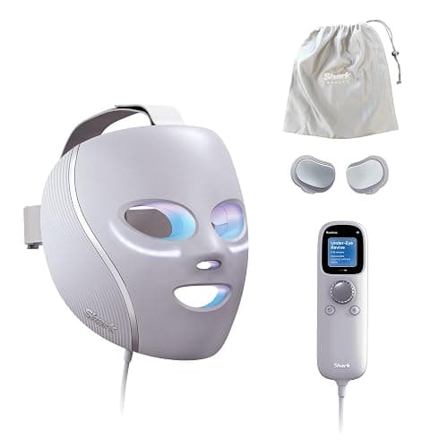 Shark CryoGlow LED Maske, Lichttherapie Maske, Kühlung der Augenpartie, Anti-Aging, Hautklärung, rote/blaue LED, Rotlichtlampe Gesicht, USB-C, Fernbedienung, Schönheitsgeschenke, Kühles Lila FW312EUPL - Image 1