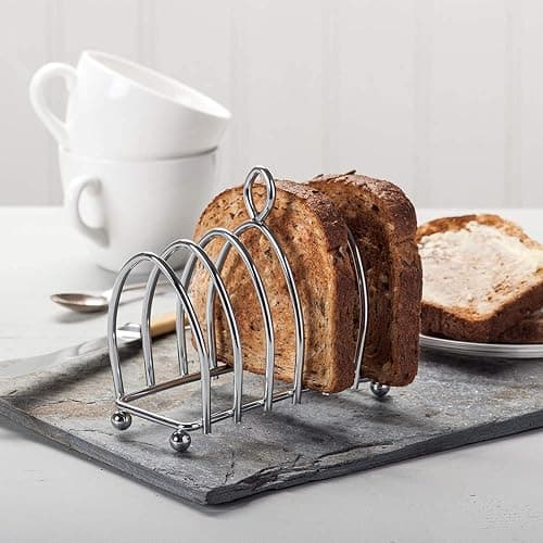 Kilo BA51 Victorian Design Chrome 6 Slice Toast Rack with Ball Feet and Loop Carry Handle thumbnail 2