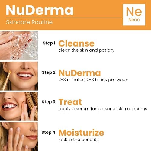 Pure Daily Care NuDerma Handheld Skin Therapy Wand Machine w/Neon – Anti-Aging - Skin Tightening - Wrinkle Reducing - Dark Circles – Clarifying - Hair & Scalp Stimulator thumbnail 6
