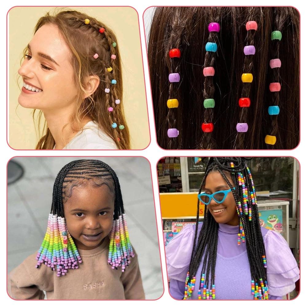 2052 Pieces 8mm Colors Mixing Color Plastic Craft Beads, Colorful Pony Beads Bulk, Beads for Hair Braids, Colorful Pony Beads, Pony Beads, for Necklaces, Hatcheries, Bracelets thumbnail 5
