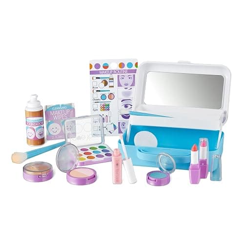 Melissa & Doug Love Your Look Pretend Makeup Kit Play Set – 16 Pieces for Mess-Free Pretend Play (Does NOT Contain Real Cosmetics) - Image 1