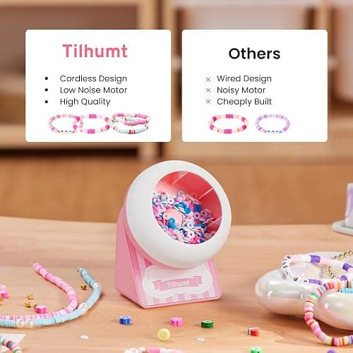 Tilhumt Cordless Bead Spinner Kit 4005Pcs, Rechargeable Clay Bead Spinner for Jewelry Making, Efficient Electric Bracelet Maker for Friendship Bracelets, Gift thumbnail 5