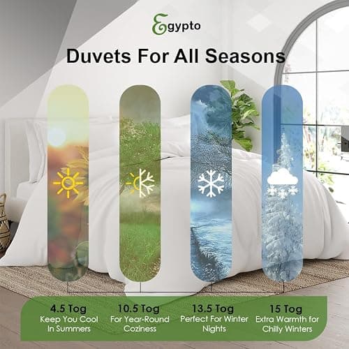 EGYPTO Soft Hollowfibre 13.5 Tog Duvet King Size with Jumbo Pillow Set – Anti Allergy King Size Quilt - Luxurious Warm Duvets for Home, Hotel (King, 13.5 Tog) - 13.5 TOG - King thumbnail 3