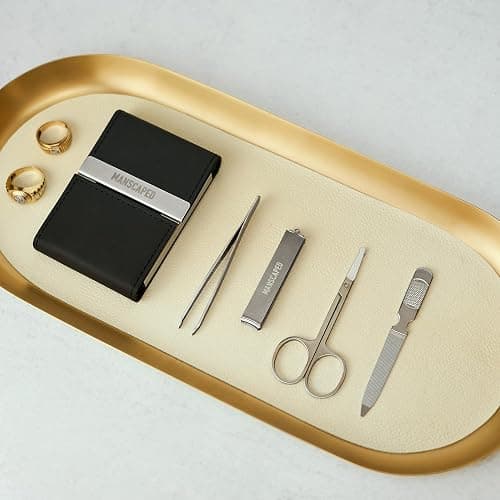 MANSCAPED® Shears 2.0 Tempered Stainless Steel Men's Nail Kit, Fingernail Clippers, Safety Scissors, Tweezers and Nail File, Travel Manicure Pedicure Set, 4-Piece Luxury Grooming Kit with Compact Case thumbnail 8
