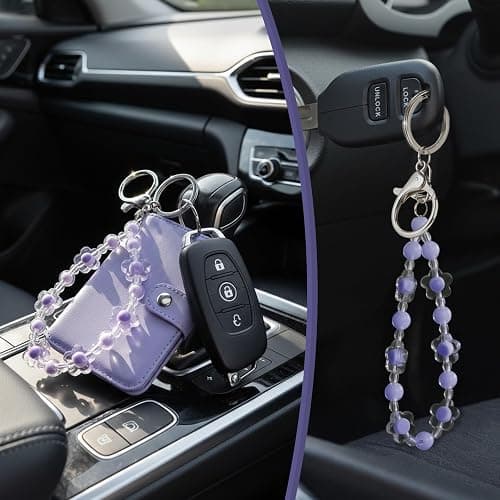 M-Plateau Food-Grade Silicone Beaded Keychain Wristlet | Keychain Wristlet, Fashion /Cute /Glow in The Dark Phone Wrist Strap Anti-Lost Hand Lanyard for Women Gift thumbnail 8