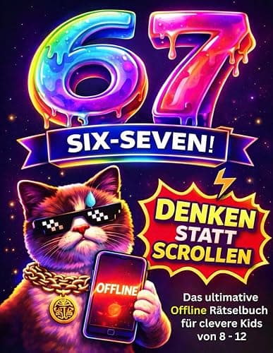 67 SIX SEVEN! Denken statt Scrollen: Das ultimative Offline-Rätselbuch für clevere Kids von 8-12 – mit kniffligen Logikrätseln, lustigen Memes & jeder Menge Denkspaß - Image 1