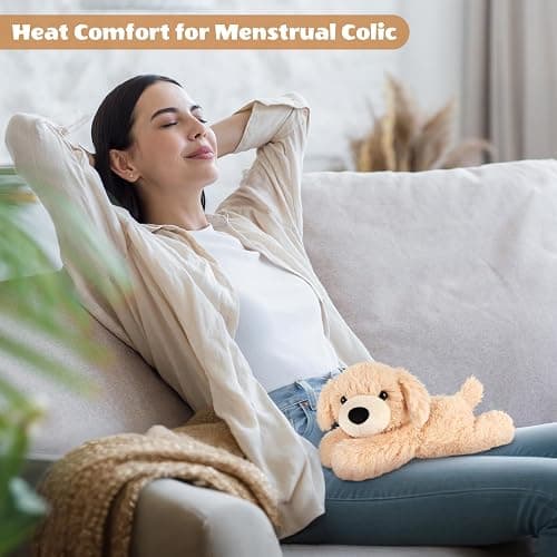 Heatable Stuffed Animal for Cramp Relief - Golden Retriever thumbnail 5