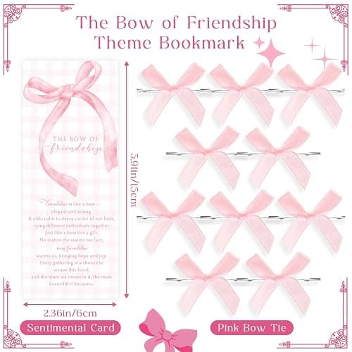 Sayglossy 30 Set Preppy Pink Coquette Bow Mechanical Pencil Bow of Friendship Bookmark Card 6 Styles Eternal Pencil Kawaii School Supplies Galentines Gift for BFF Daughter Student Classmate Friend thumbnail 3
