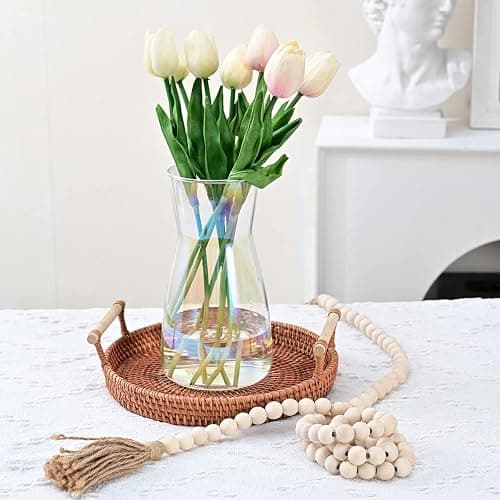 8 inch Iridescent Glass Flower Vases for Centerpiece Table Home Indoor Desk Decor,Ins Modern Boho Style Vase for Wedding Housewarming Gift thumbnail 4