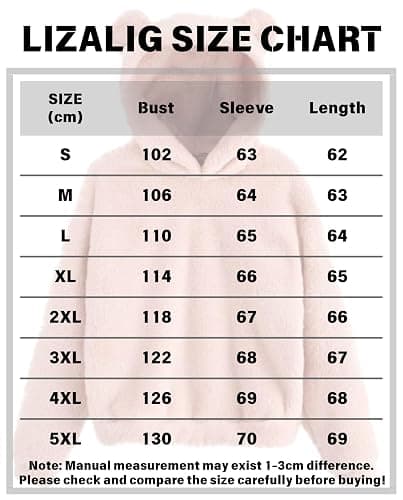 LIZALIG Women's Cute Fuzzy Animal Hoodie - Long Sleeve Plush Warm Casual Pullover Sweatshirt thumbnail 7