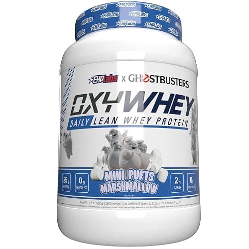 EHP Labs OxyWhey Whey Protein Isolate – 25g High Protein, Low Carb, Sugar Free Meal Replacement – Lean Whey Powder for Muscle Recovery – Non-GMO, Gluten Free – 25 Serves – Marshmallow - Image 1