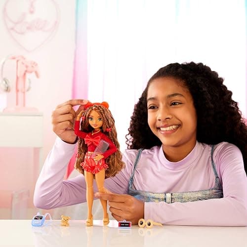 Barbie Dream Besties Playset, Teresa Posable Fashion Doll with Brown Hair & Hairstyling Clips, 10 Video Game-Themed Accessories thumbnail 2
