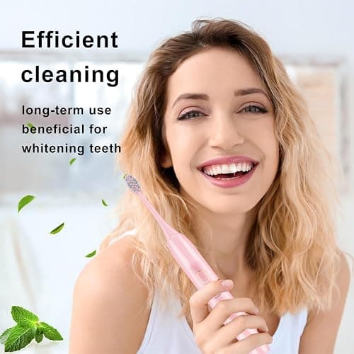 kingheroes Electric Toothbrush Set, Comes with 8 Brush Heads & Travel Case,4 Modes with 2 Minutes Built in Smart Timer, One Charge for 60 Days, 42000 VPM Motor (Pink) thumbnail 2