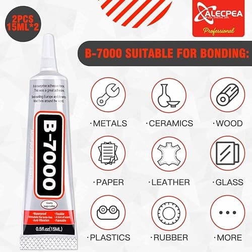 B-7000 Craft Glue for Jewelry Making - 15ml/0.5oz (2 Pack) - Multi-Function B-7000 Super Adhesive Glues Liquid Fusion Glue for Rhinestones Crafts, Clothes Shoes, Fabric, Jewelry Making, Cell Phones thumbnail 2
