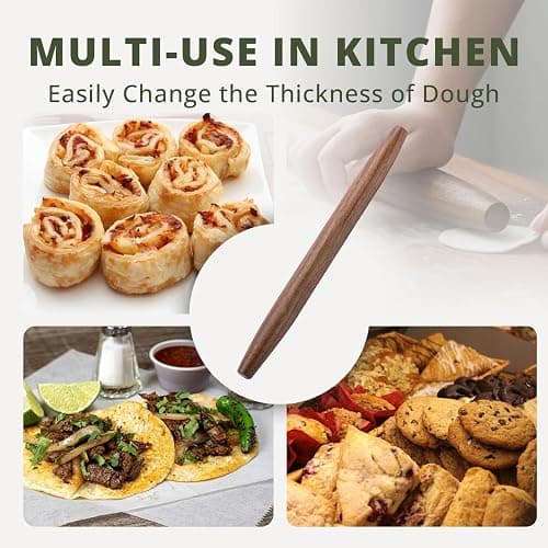 Muso Wood Decorative French Rolling Pins for Baking,Wooden Rolling Pin,Pastry Pizza Dough Roller (Walnut 15-3/4 Inch) thumbnail 5