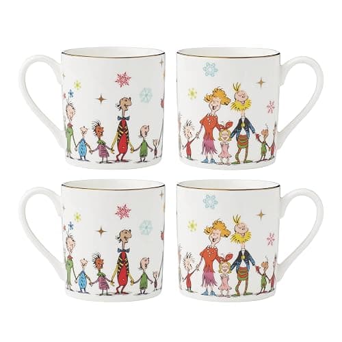 Lenox 895054 Merry Grinchmas Mugs, Set of 4, 14oz, Christmas Drinkware, Holiday Hosting - Image 1