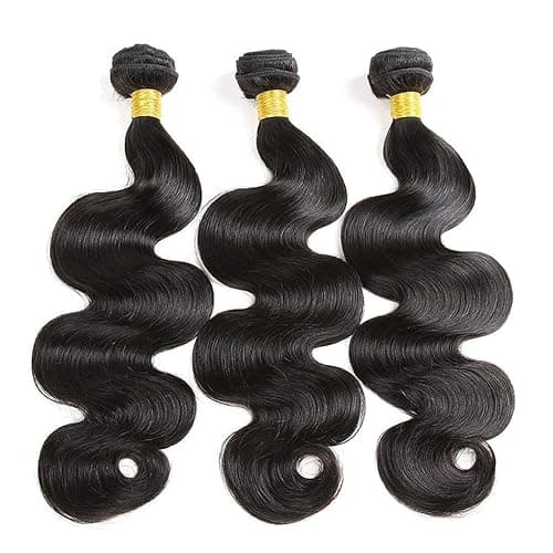 Body Wave Bundles Human Hair 14 16 18 Inch 100% Unprocessed Brazilian Virgin Human Hair Weave Bundles Hair Weft Body Wave Hair Extension for Black Women Natural Black thumbnail 2