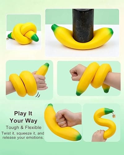 Giant Banana Squishy Toy, Soft Big Decompression Toy for Stress Relief and Enhancement for Work School thumbnail 6