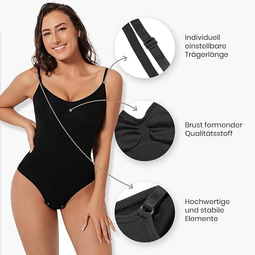 creamy fabrics Damen Figurformender Shapewear Bodysuit mit Slip-Rückenteil – Starke Kompression für Bauch & Taille – Nahtloser Body mit Po-Lifting & Verstellbaren Trägern thumbnail 9