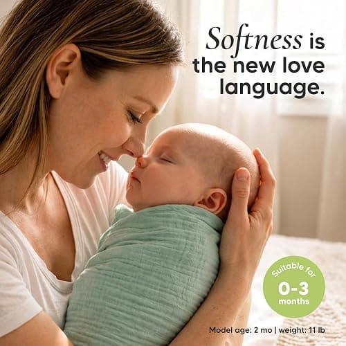 KeaBabies Muslin Baby Swaddles for Newborns, 3pk,100% Cotton (Ecru, OS) | Organic Cotton Swaddles Sleep Sack 0-3 Months, Infant, Baby Girls, Boys, Soft Breathable Summer Swaddler, Easy Quiet Closure thumbnail 3