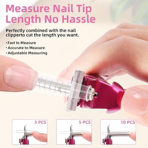 Upgade Acryl Nagelknipser Gelnägel Set, Tip Cutter mit Magnete Nagelfeile Stahl Push, Edelstahl Falsche Nagelknipser, Nagelknipser für Acrylnägel, Professionelle Nagelknipser für Home Nail Art thumbnail 6