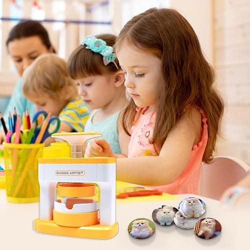 Button Maker Machine 55mm/2.16in, Pin Maker Machine Kit with 48 Buton Parts | DlY Badge Maker, Orange Button Press Machine for School, Parties, Events, Christmas, Perfect Gifts Beginner Experience Kit thumbnail 6