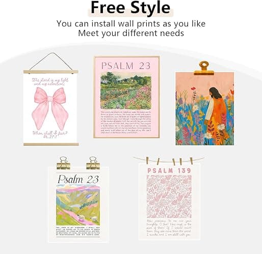 Msvenors Pink Christian Posters Wall Art Set of 9, Bible Verse Canvas Wall Decor Religious Jesus Pictures Scripture Bundle Girls Room Prints Bow Artwork Trendy Preppy Painting Decor 8x10 Inch Unframed thumbnail 7