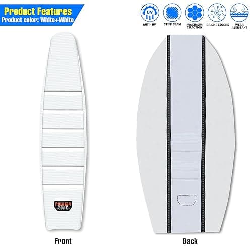MCHMFG Universal Ribbed Dirt Bike Seat Cover - Gripper Soft Seat Cover for Most Dirt Pit Bike Motorcycle (All White) - All White thumbnail 8