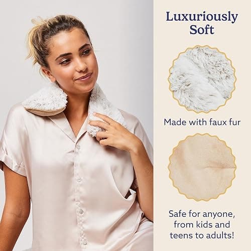 warmies Microwavable Neck & Shoulder Wrap - Heating & Cooling Plush Pad for Calming Relaxation - Weighted & Heated Neck Warmer with Scented Lavender - Microwave Heat Pad for Aches & Pain – Brown thumbnail 3