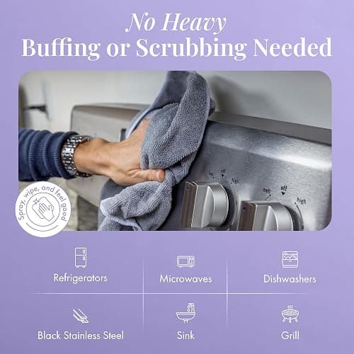 Therapy Stainless Steel Cleaner and Polish 100% USDA Biobased, Fingerprint and Residue Remover, Lavender Essential Oil Scent, Sink Cleaner, Grill Spray thumbnail 4