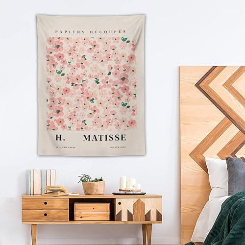 Chordity Danish Pastel Botanical Flower Market Aesthetic Floral Plants Tapestries Wall Hanging Tapestry Decorative Flag For Home Decor Living Room College Dorm Bedroom Banner Poster 30*40 Inch thumbnail 4