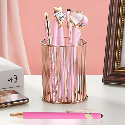 YOXMJDB Pink Pens for Women, 6 Pcs Cute Pens Ballpoint Pen Bulk, 1.0mm Medium Point Black Ink, Office and School Supplies Fancy Nice Pen Gifts for Girls Nurse Teacher (Pink) thumbnail 4